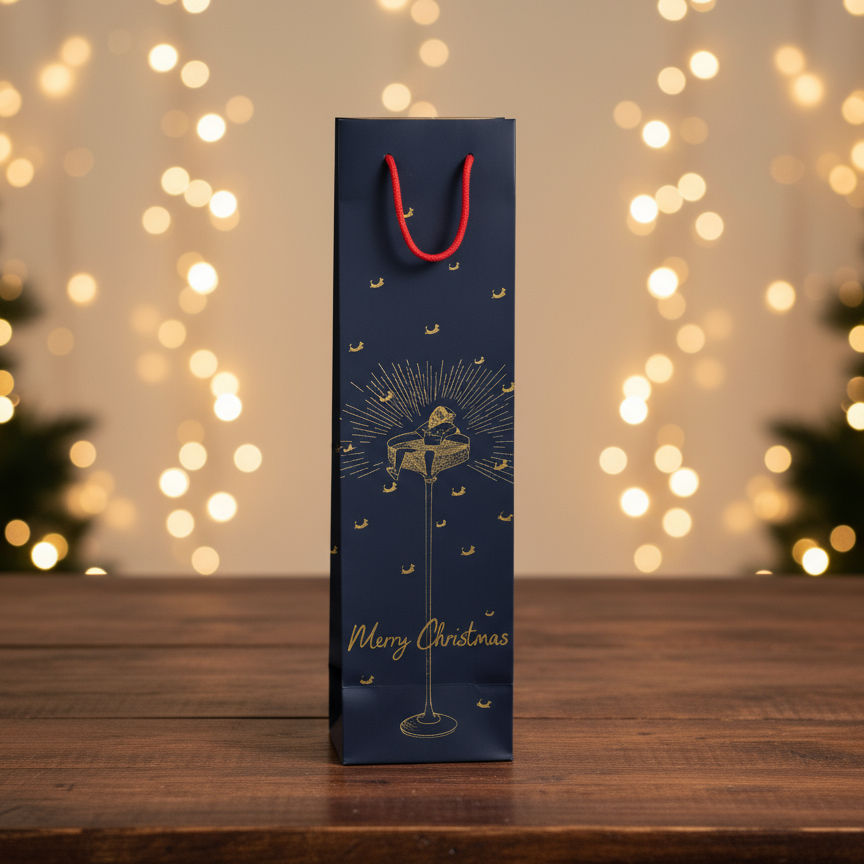 Black Cow Christmas Gift Bag