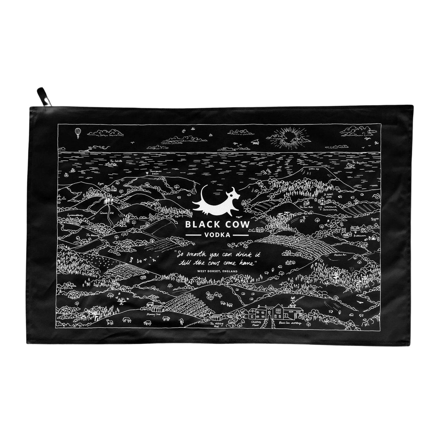 Black Cow West Dorset Tea Towel