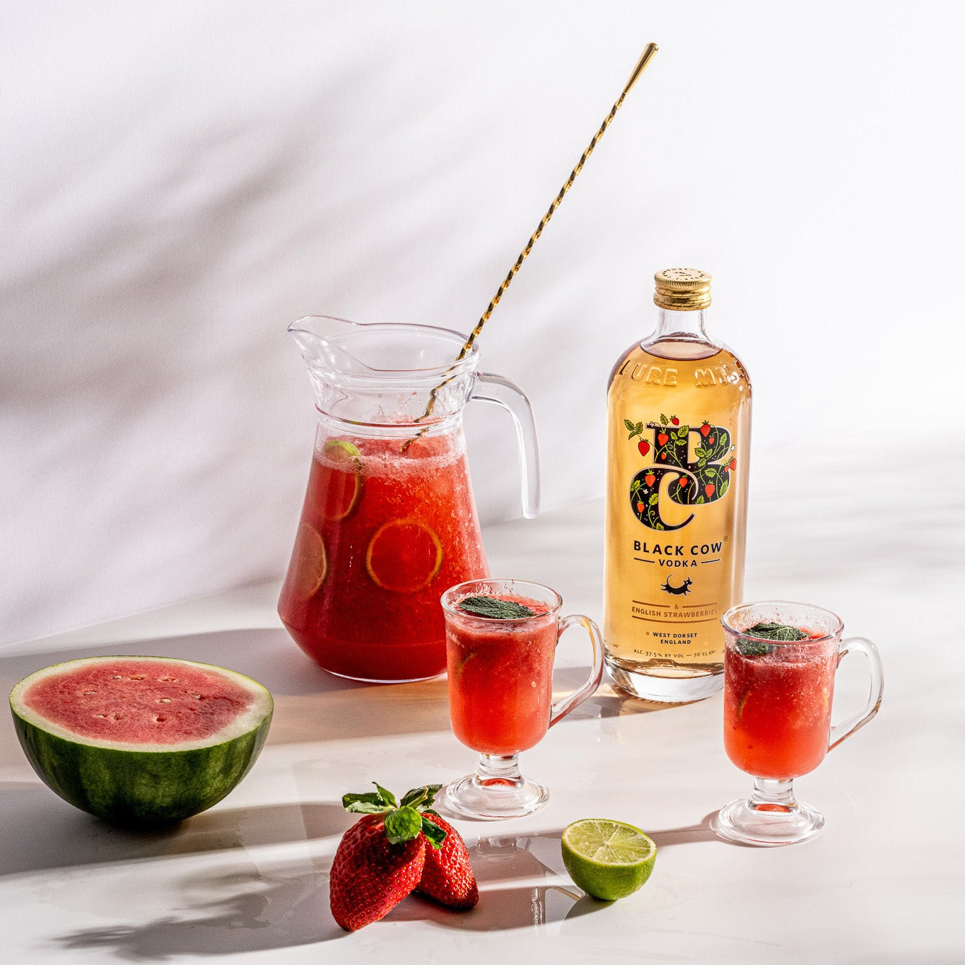 Black Cow & English Strawberries Miniature