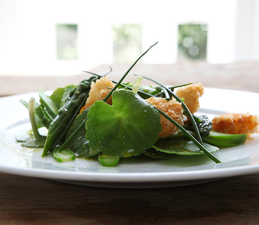 Mark Hix – Asparagus salad with Black Cow fritters