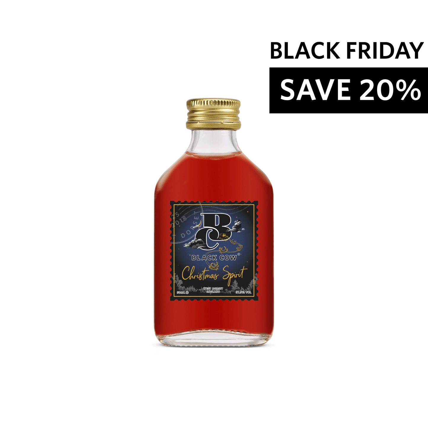 Black Cow Christmas Spirit Miniature