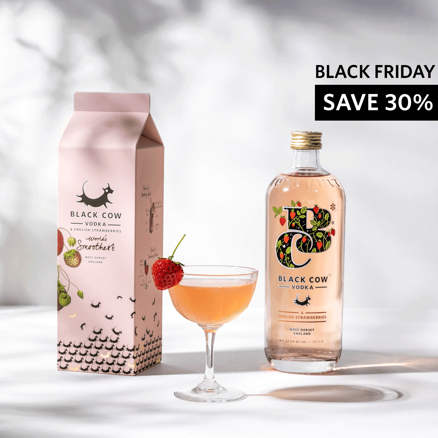 Black Cow & English Strawberries Carton Gift Pack