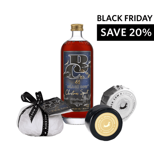 Black Cow Christmas Spirit & Christmas Pudding with Cheese