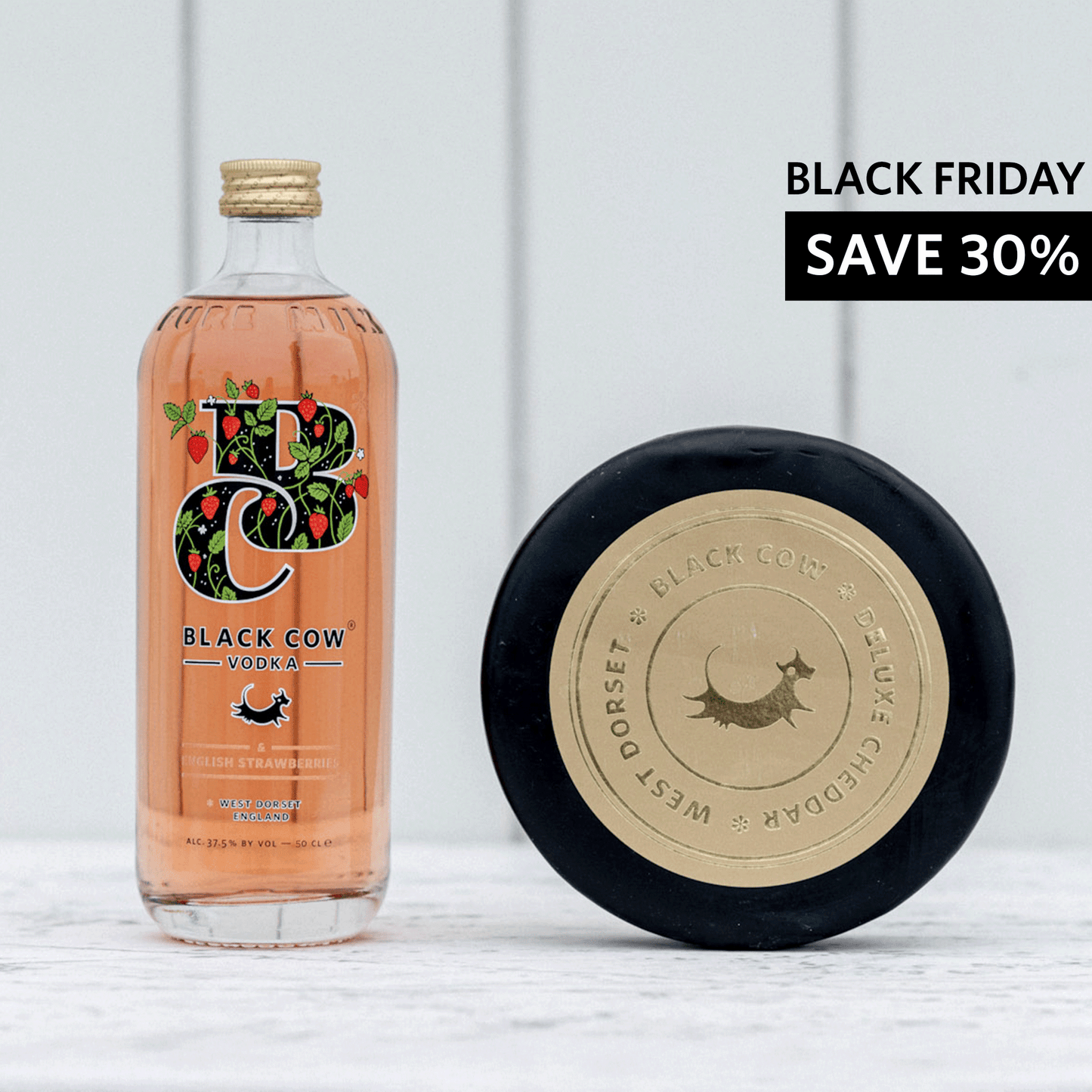 Black Cow & English Strawberries + 900g Cheddar Cheese