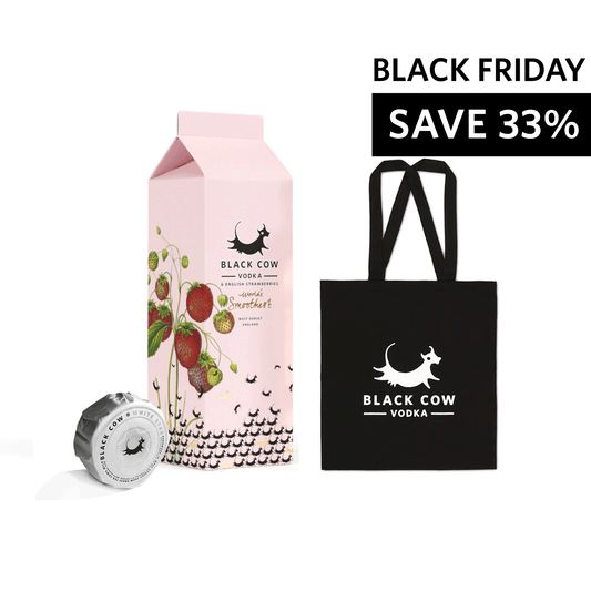 Ultimate Gift Bundle - Black Cow & English Strawberries Carton + White Star Cheese + Tote Bag