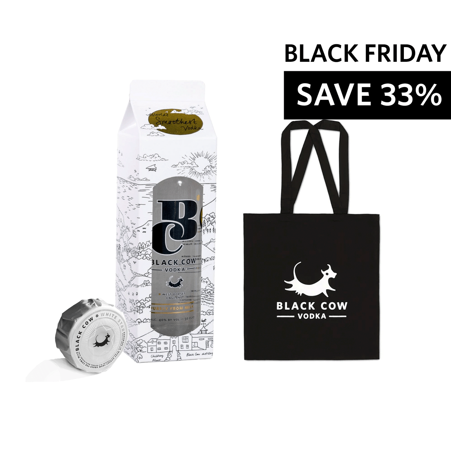 Ultimate Gift Bundle - Black Cow Carton + White Star + Tote Bag