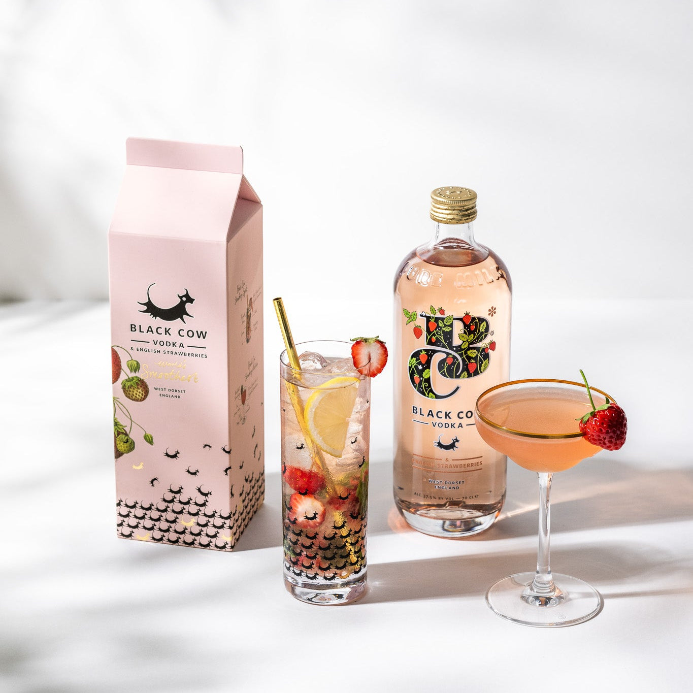 Black Cow & English Strawberries Carton Gift Pack