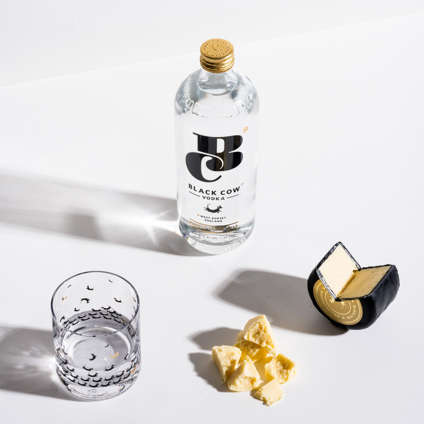 Black Cow vodka + 200g Cheddar Cheese