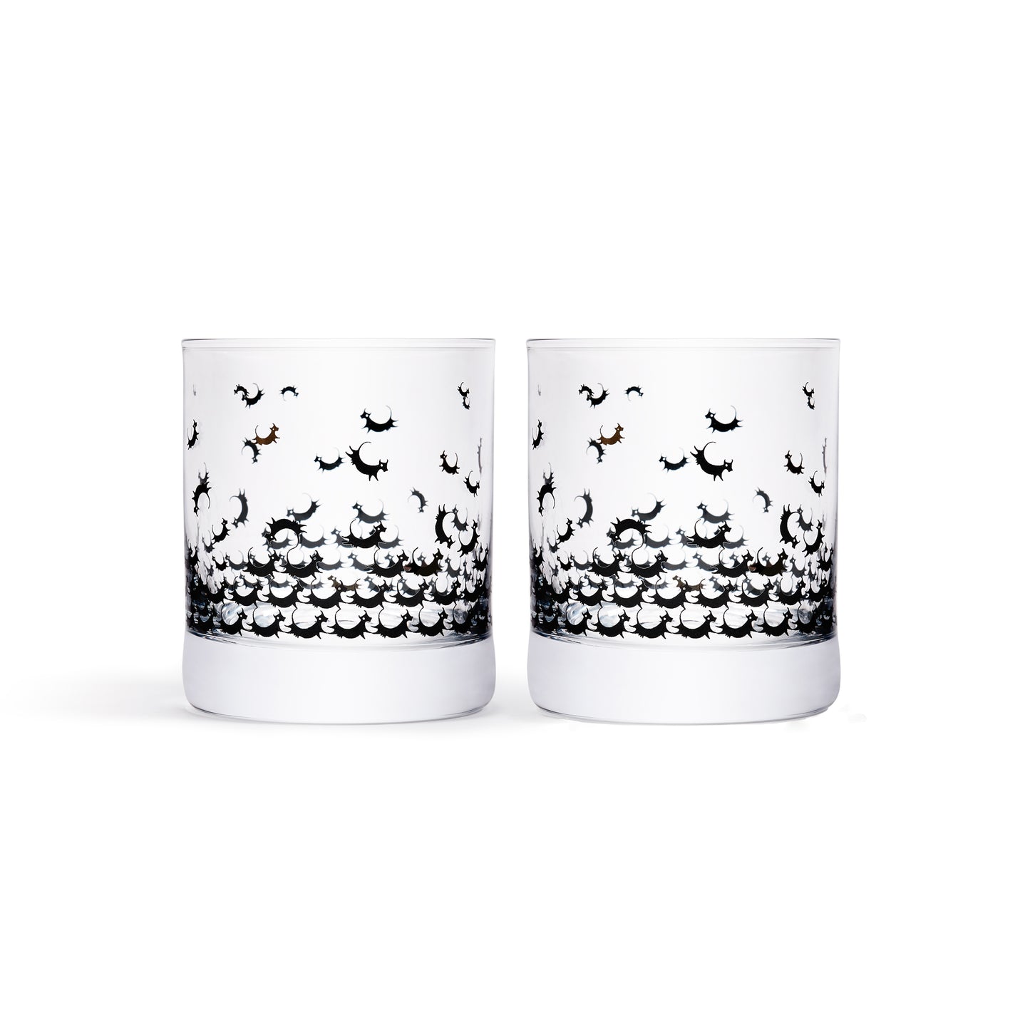 Two Black Cow Rocks Glasses