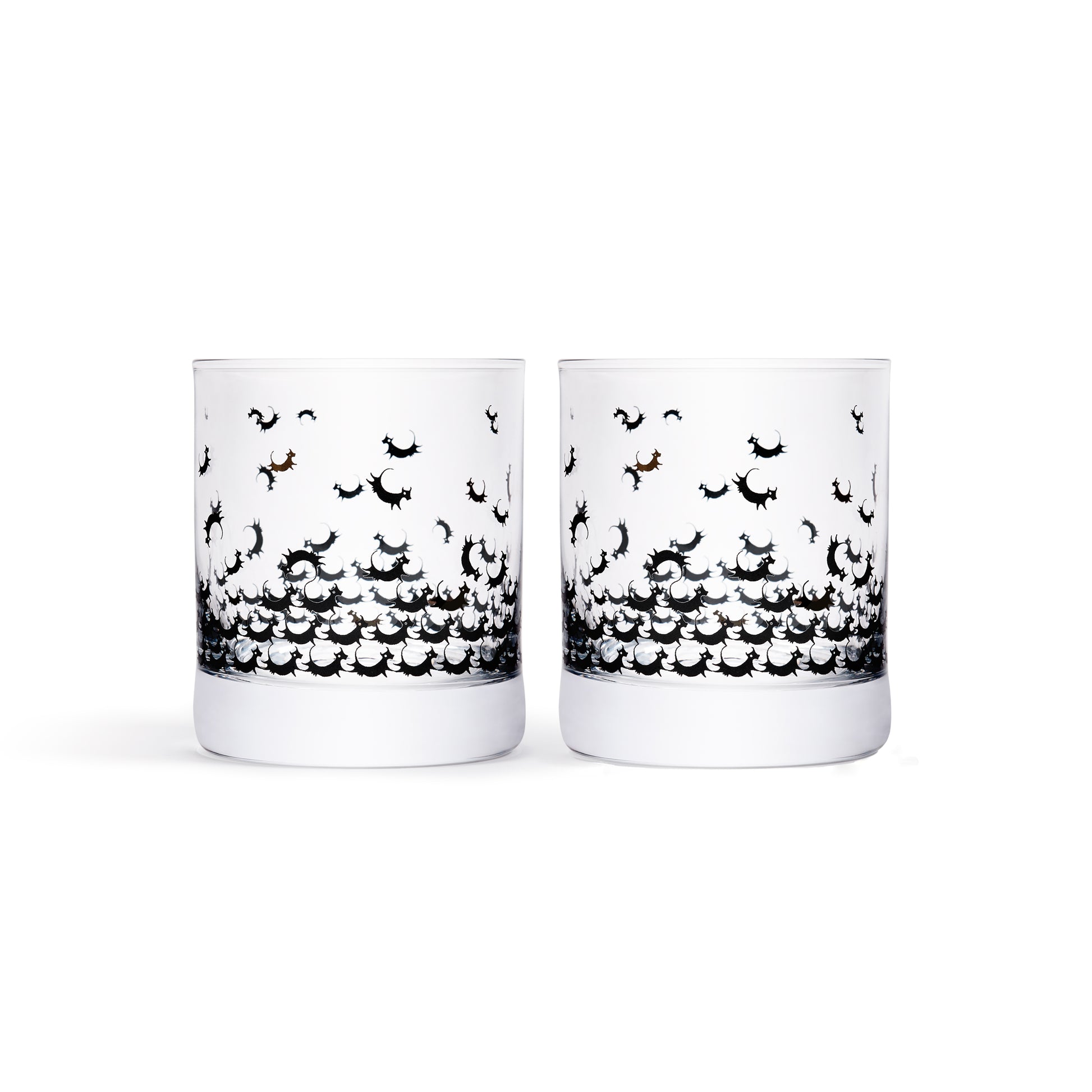 Two Black Cow Rocks Glasses