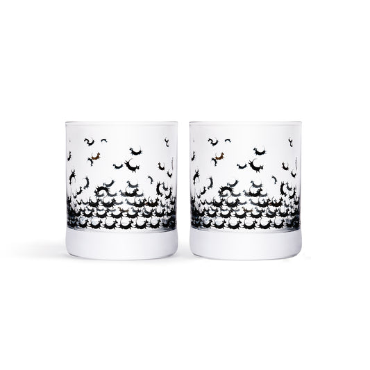 Two Black Cow Rocks Glasses