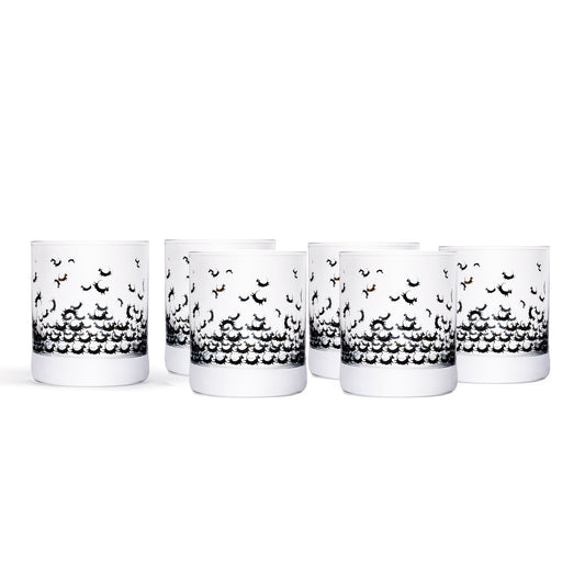Six Black Cow Rocks Glasses