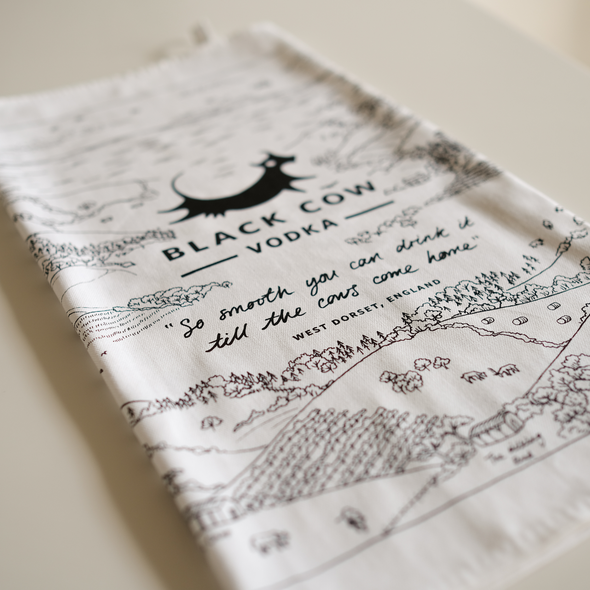 Black Cow Tea Towel